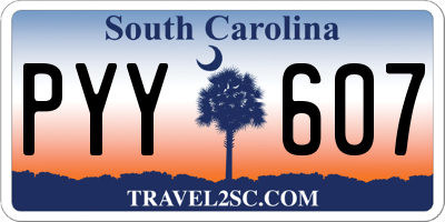 SC license plate PYY607