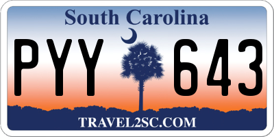 SC license plate PYY643