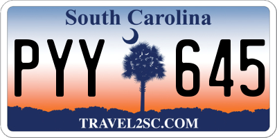 SC license plate PYY645