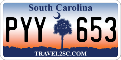 SC license plate PYY653