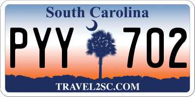 SC license plate PYY702