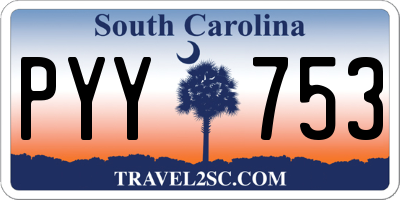 SC license plate PYY753
