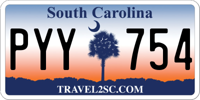 SC license plate PYY754