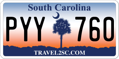 SC license plate PYY760