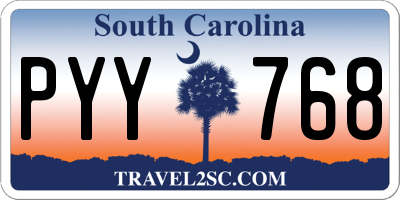 SC license plate PYY768