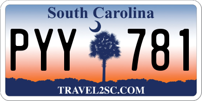 SC license plate PYY781