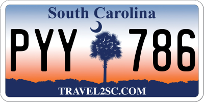 SC license plate PYY786