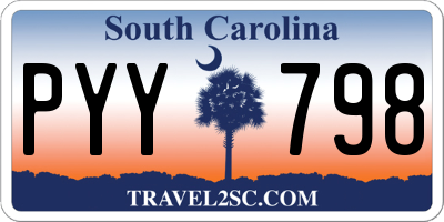 SC license plate PYY798