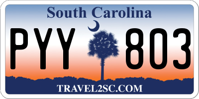 SC license plate PYY803