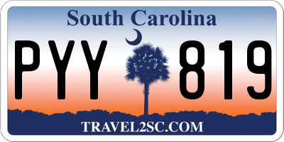 SC license plate PYY819