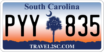 SC license plate PYY835