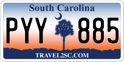 SC license plate PYY885