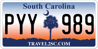 SC license plate PYY989