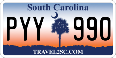 SC license plate PYY990