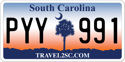 SC license plate PYY991