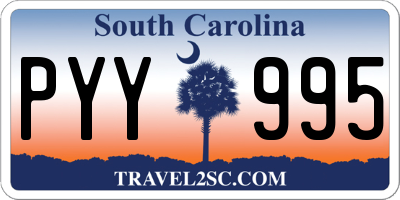 SC license plate PYY995