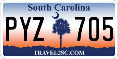 SC license plate PYZ705