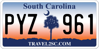 SC license plate PYZ961