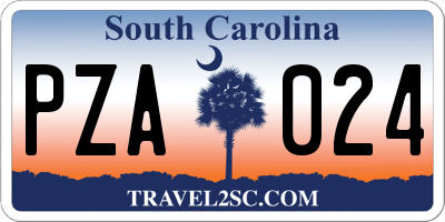 SC license plate PZA024