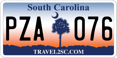 SC license plate PZA076