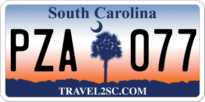 SC license plate PZA077