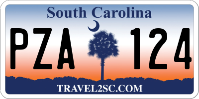 SC license plate PZA124