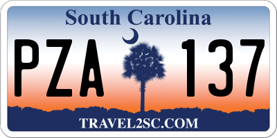 SC license plate PZA137