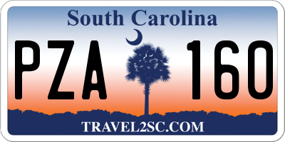 SC license plate PZA160
