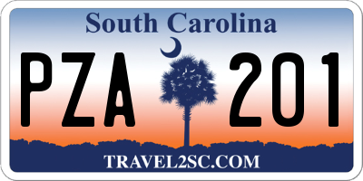 SC license plate PZA201