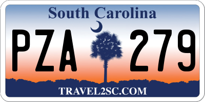 SC license plate PZA279