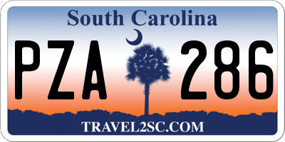 SC license plate PZA286