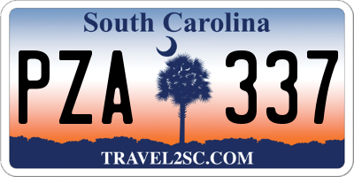 SC license plate PZA337