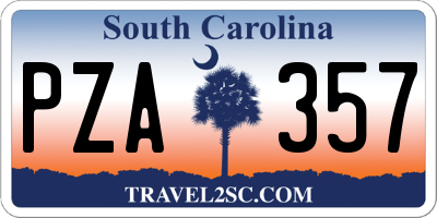 SC license plate PZA357