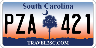 SC license plate PZA421