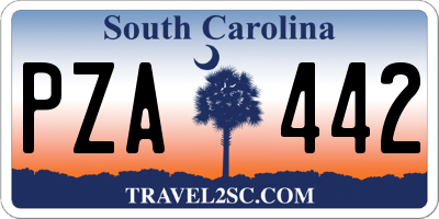 SC license plate PZA442