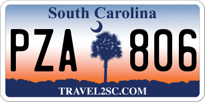 SC license plate PZA806