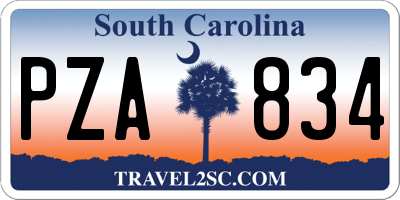 SC license plate PZA834
