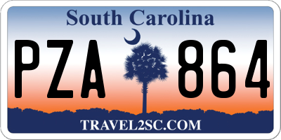 SC license plate PZA864