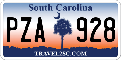SC license plate PZA928