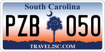 SC license plate PZB050
