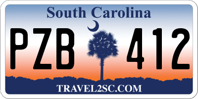 SC license plate PZB412