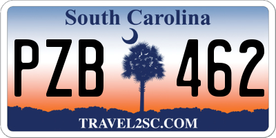 SC license plate PZB462