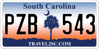 SC license plate PZB543
