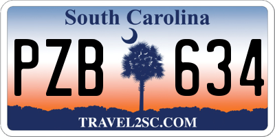 SC license plate PZB634