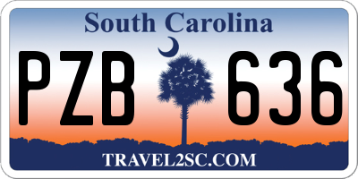 SC license plate PZB636