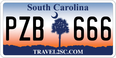 SC license plate PZB666