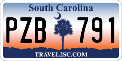 SC license plate PZB791