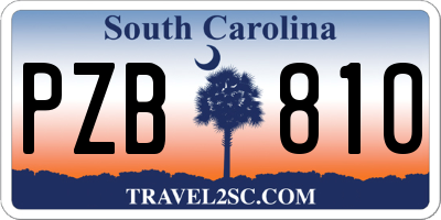 SC license plate PZB810