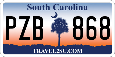 SC license plate PZB868