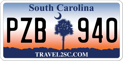 SC license plate PZB940